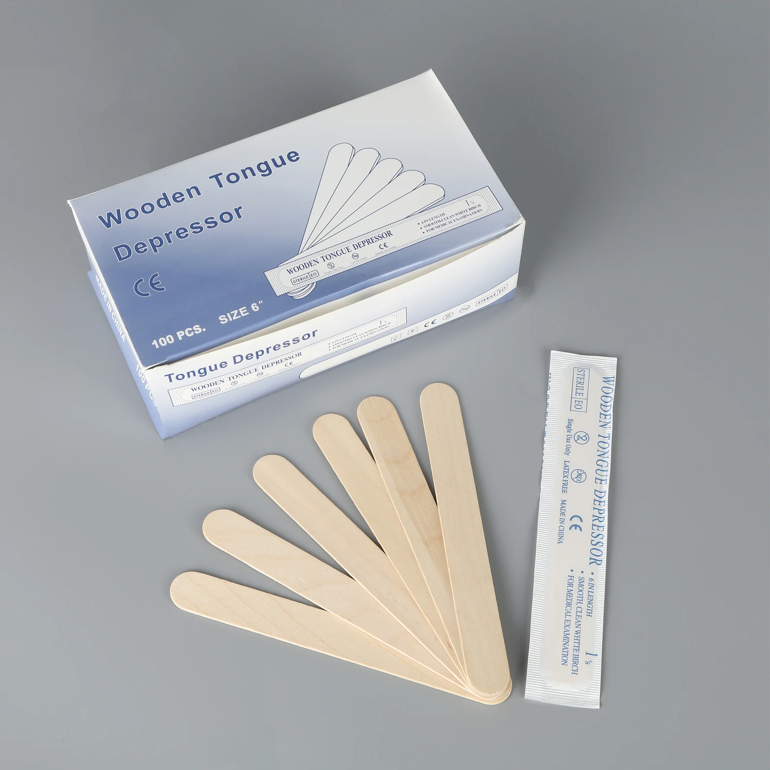 10/30/50/100PCS Disposable Tongue Depressor Wooden Tattoo Waxing Stick Individual Paper Pack Hair Removal Sticks Tattoo Supplies 4