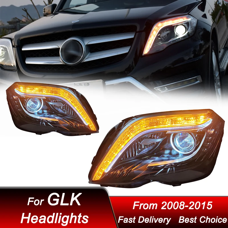 

Автомобильные фары для Mercedes-Benz GLK 200, 260, 300, 2008-2015, полный стандарт, автомобильная фара в сборе, комплект аксессуаров для объектива проектора