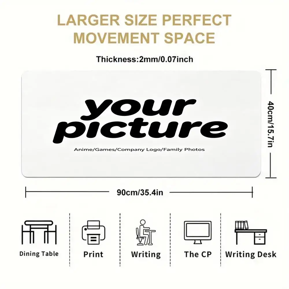 Customized Extra-Large Anime Desk Mat - Soft Rubber Keyboard and Mouse Pad, Multi-Size, Extra Thick