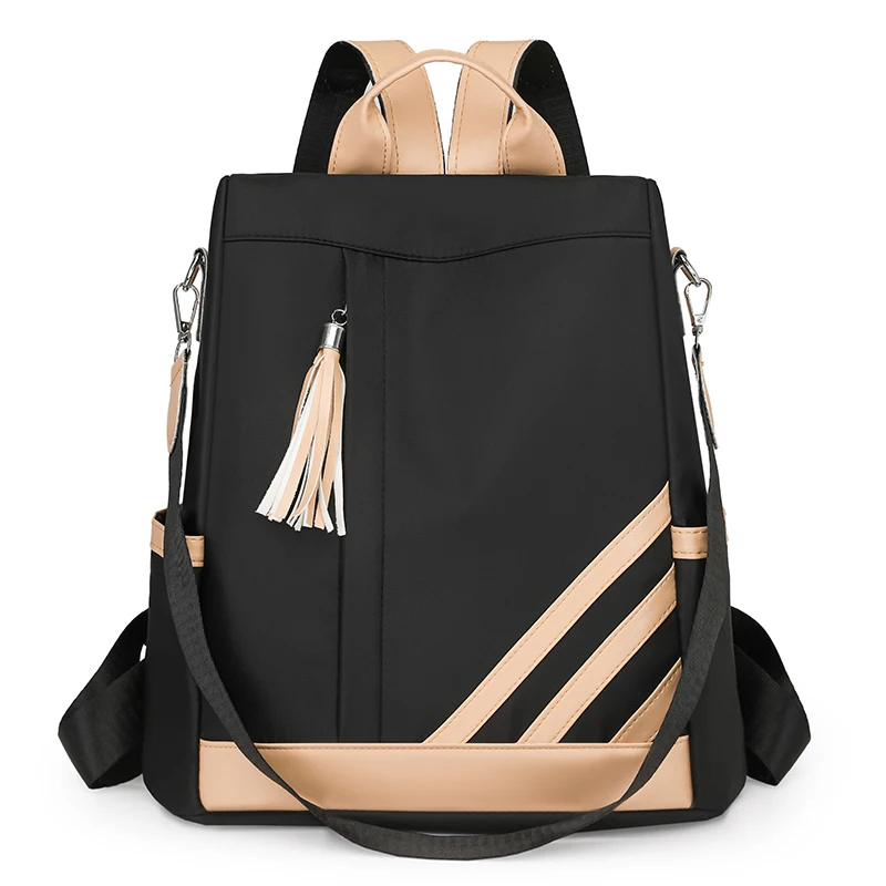 תיק אנטי-גניבה זמין בשלושה צבעים, בד ניילון, אחסון מרובה תאים, תיק נסיעות לעבודה