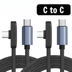 Enhanced 90 - Degree USB - C Fast Charging Cable, 100W Right Angle Data Transfer Wire - 1m (2PCS - Type C to C)