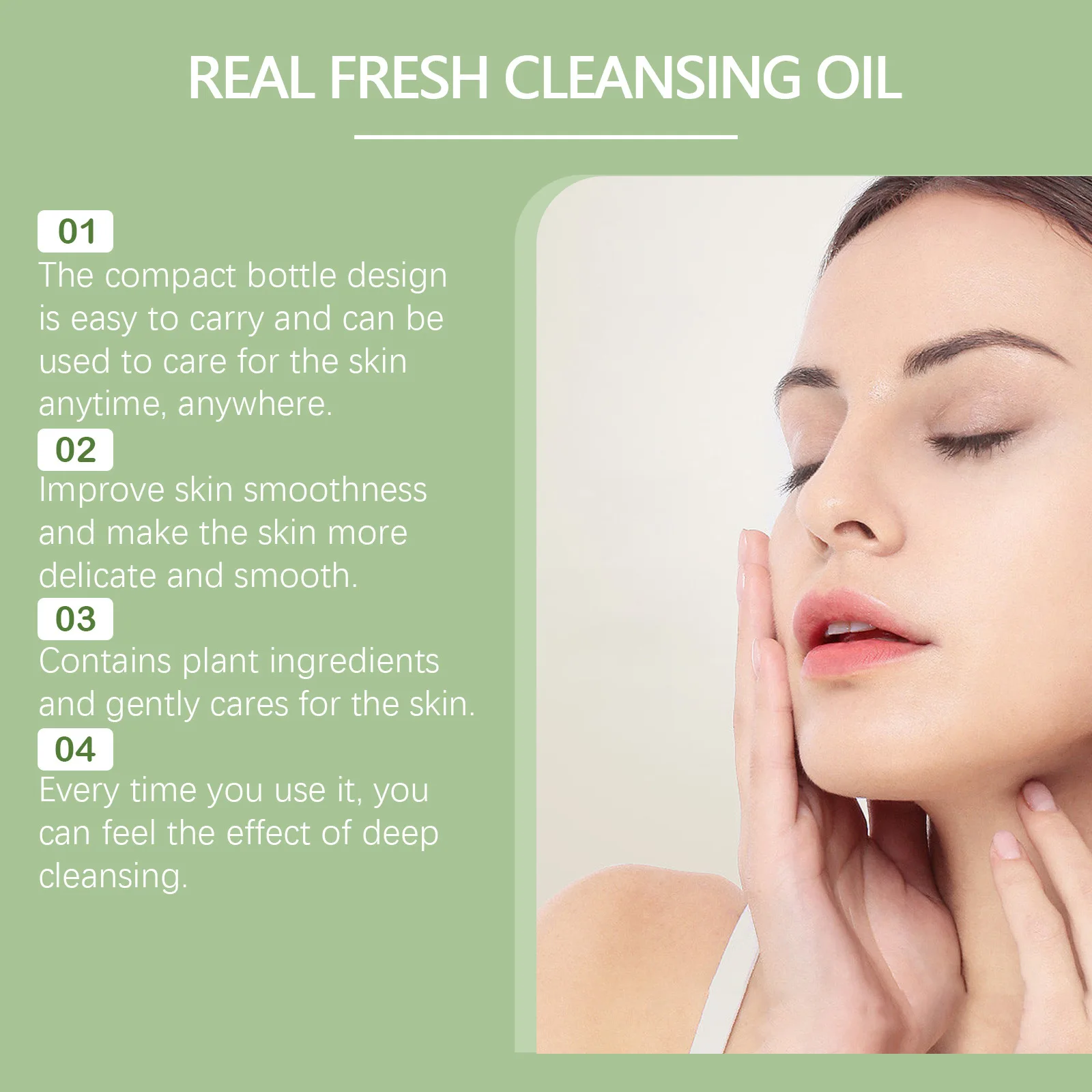 EELHOE Makeup Remover Oil Green Tea Refreshing Moisturizing Face Exfoliator Sensitive Skin Repair Vitamin E Facial Cleansing Oil 6