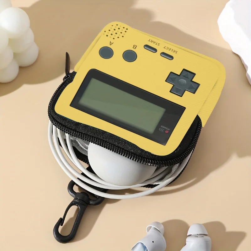 Game Console Printed Coin Purse Artificial Leather Zipper Storage Bag Multifunctional Mini Earphone Case