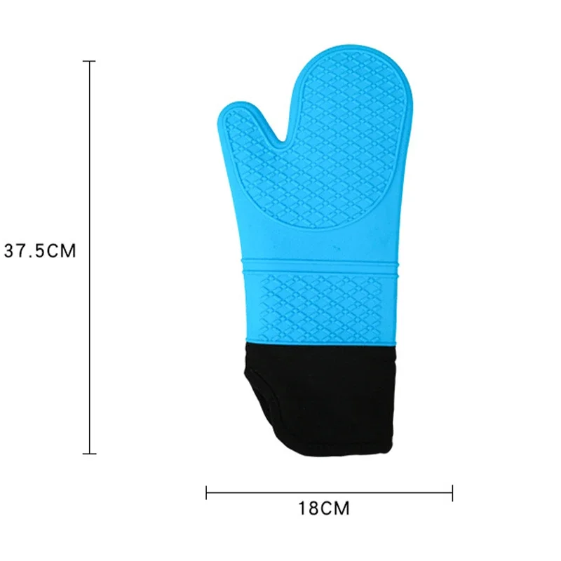 1Pcs Silicone Oven Mitt Heat-Resistant Microwave Gloves Thick BBQ Grill Gloves Mitts Non-Slip Cooking Mitts Grill Baking Glove