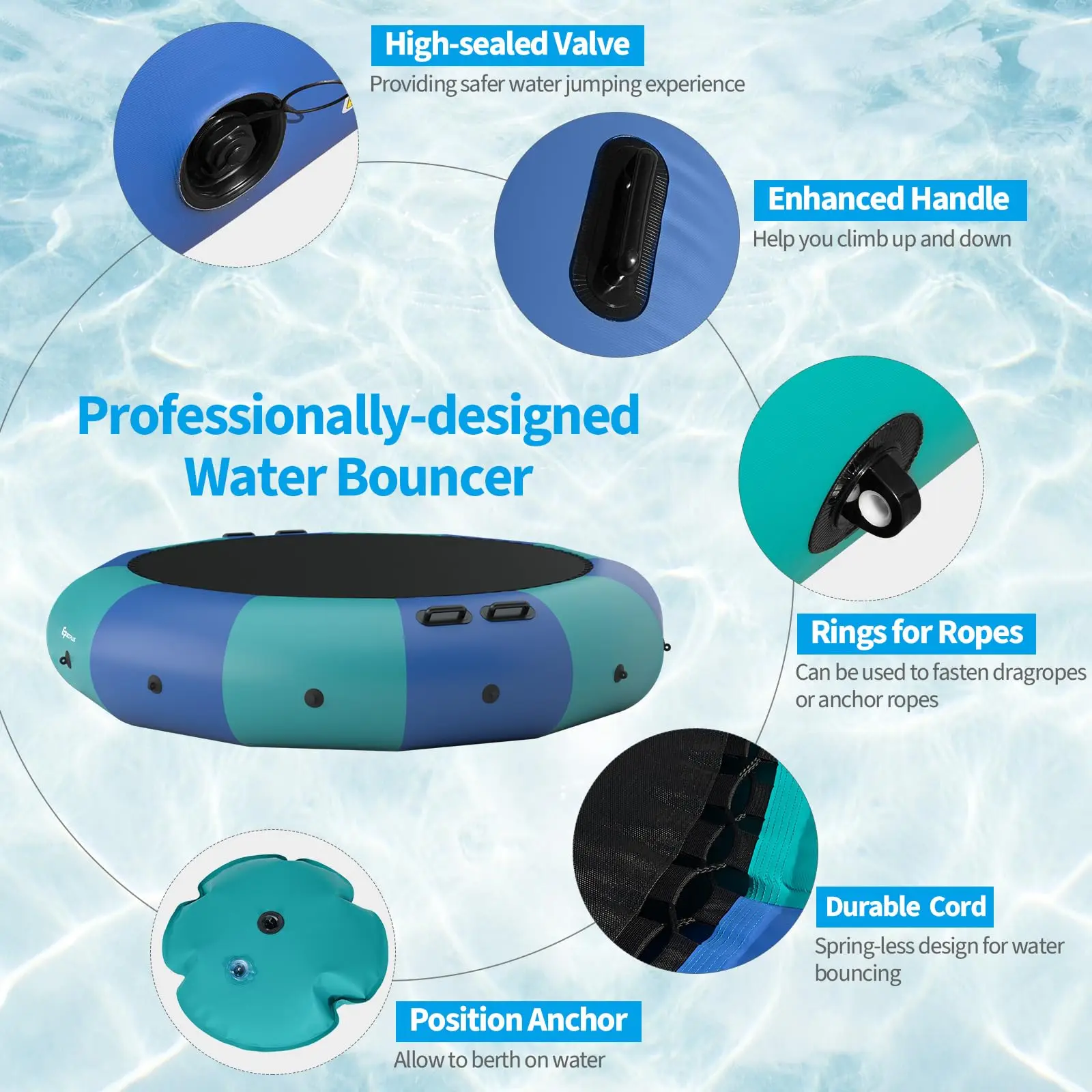 Inflatable Water Trampoline 10/12/15FT