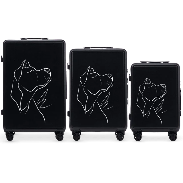 Wings ABS + Ensemble de 3 valises personnalisées - Noir Black Dog Travel Kit (S/M/L) 1