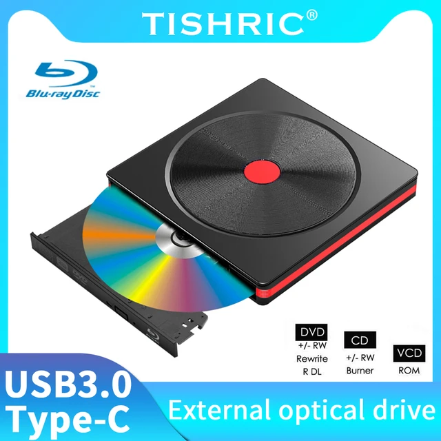 Tishric Blu Ray Lecteur Dvd Externe Graveur Lecteur Cd Pc Lecteur