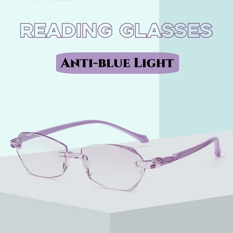 

Retro Rimless Presbyopia Eyeglasses Men Women Far-sighted Hyperopia Reading Glasses New Diamond Cut High Definition Eyewear