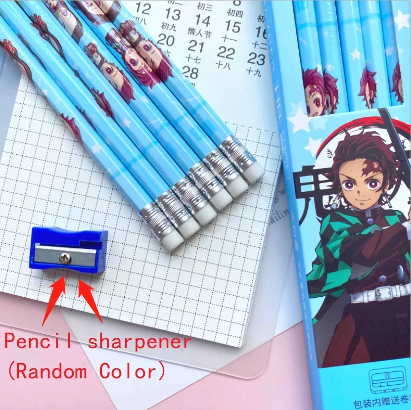 12 Pcs Anime Painting Drawing Pencil Wood HB  Pencils Stationery kids gift 4