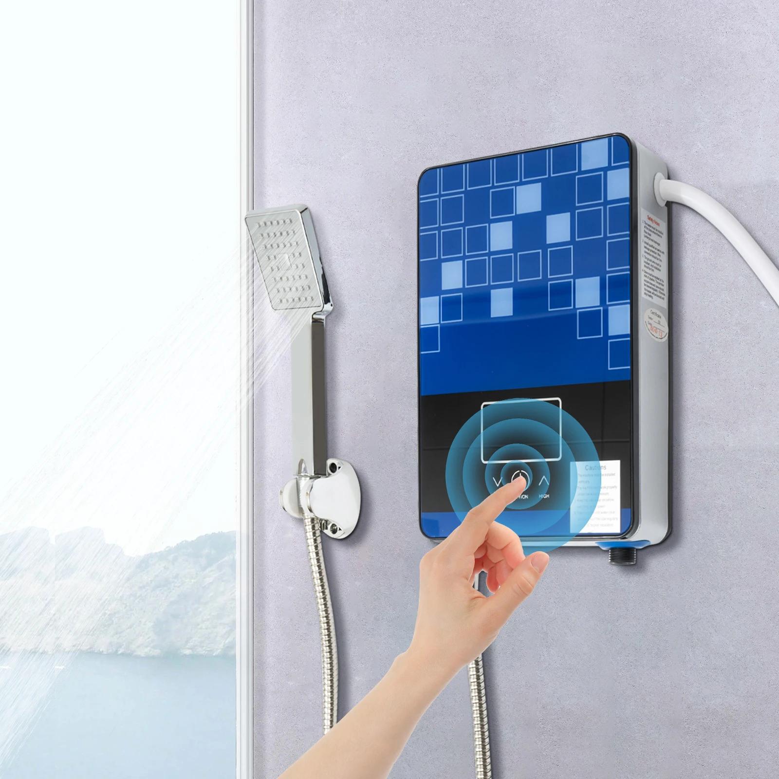 Tankless Electric Hot Water Heater 4500W 110V Instant Water Heater On Demand Bath Shower LED Screen Display for Bathroom