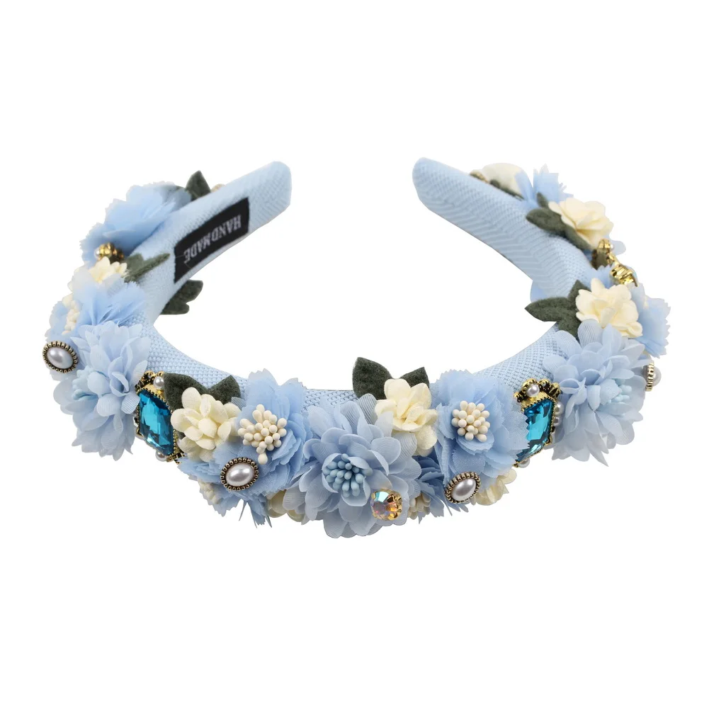 Luxury Flower Simulated Pearl Headband For Women Hair