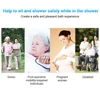 Wall Mounted Shower Seats Folding Shower Bench Bathroom Chair Stool with Non-slip Feet Drainage Holes for Elderly Disabled 4