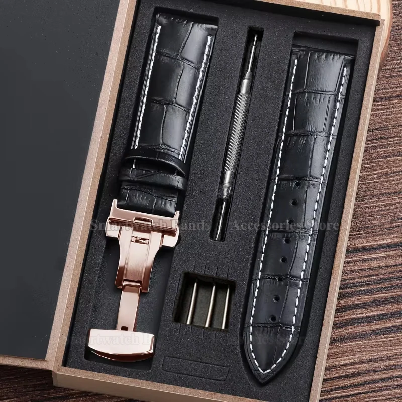 Premium Leather Watch Strap with Universal Butterfly Clasp (Multiple Sizes Available)