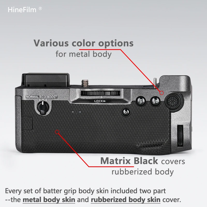 Fujifilm VG-XH 카메라 배터리 그립 랩 커버 스킨 데칼 용 Hinefilm 스킨 Fujifilm X-H2 X-H2S 카메라 배터리 그립 스티커