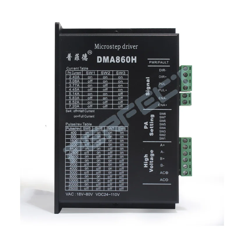 DMA860H Stepper Motor Driver 2 Phase DSP Micro Drive Nema34 Nema42 CNC Engraving Machine AC24-80V DC24-80V stepper motor driver