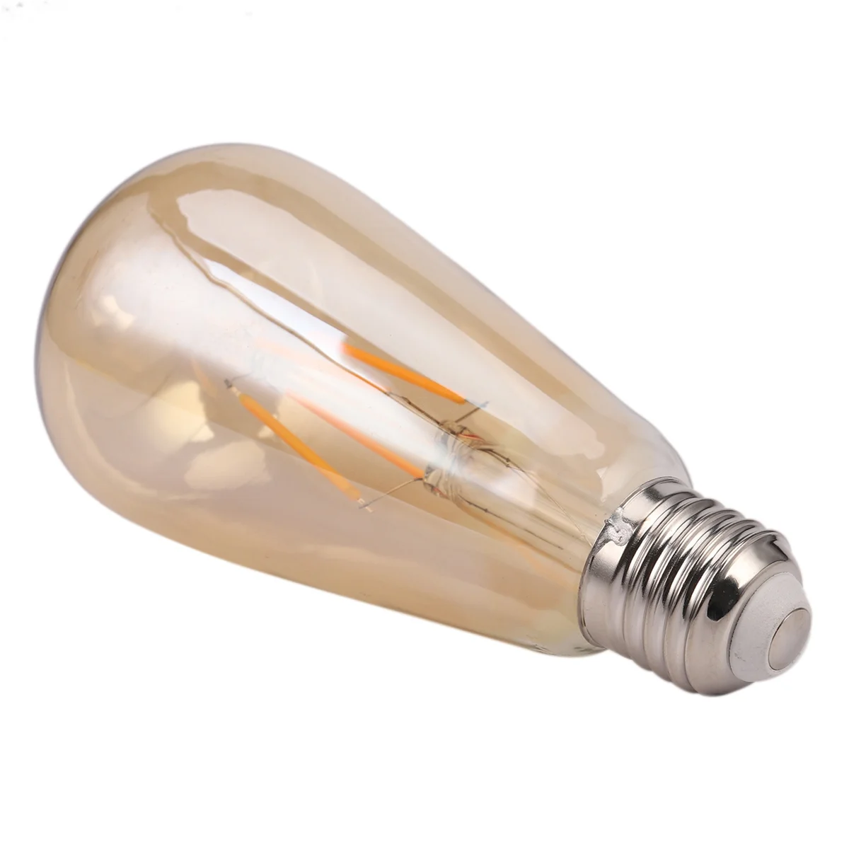 BAAU 5X Dimmable E27 4W Retro Vintage Filament ST64 COB LED Bulb Light Lamp Gold Yellow (2200K) 220V