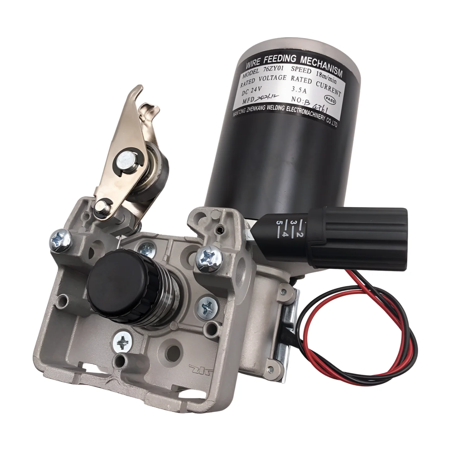 1pcs 76ZY01 DC 24V Single Drive 0.8-1.0mm V Groove Roller 1.8-18m/Min MIG MAG Welding Machine Welder Wire Feeder Motor Assembly 2
