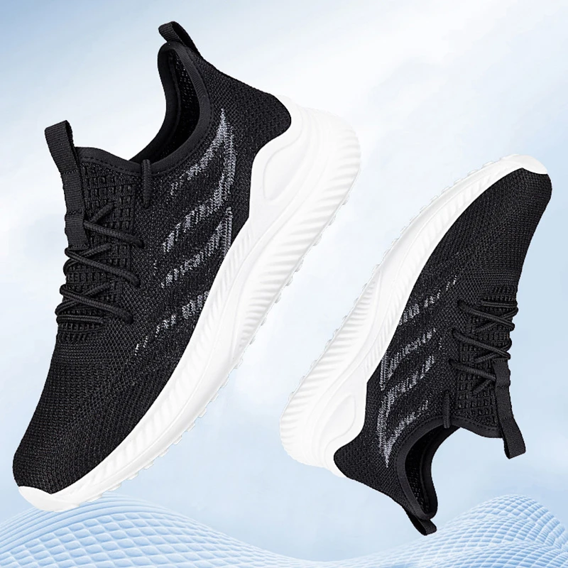 Running Shoes Women 2024 New Summer Flying Woven Large Size Casual Sports Shoes Ladies Breathable Women's Shoes White Shoes