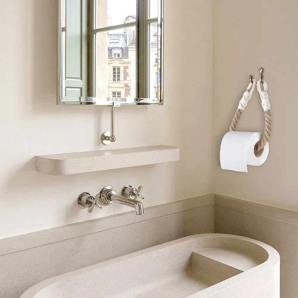 Retro Metal hook Paper Holders Towel Rack Bathroom Towel Hook Toilet Paper Holder Rack Toilet Rope paper towel holder towel rack toilet paper holder toilet paper rack toilet roll holder paper towel rack