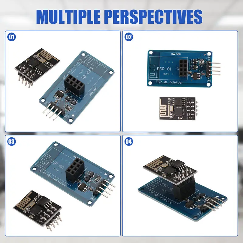 ESP8266 ESP-01 Wifi Wireless Adapter Module 3.3V 5V Esp01 Breakout PCB Adapters-AU32