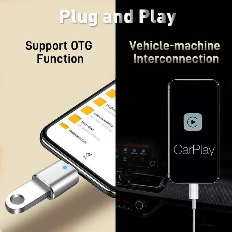 1pc LED USB 3.0 To Type C Adapter OTG To USB C Female Connector for Phone