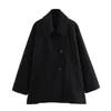 UNIZERA-Short Blended Coat for Women, Casual Polo Neck, Personalized Top, Cloak Sleeve, Winter, New 3