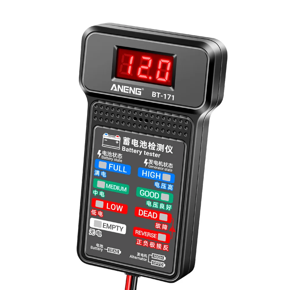 BT-171 Battery Tester Monitor Panel Gauge-Battery Status-Indicator 12V Car Electric Quantity Detector Diagnostic Tool battery tester