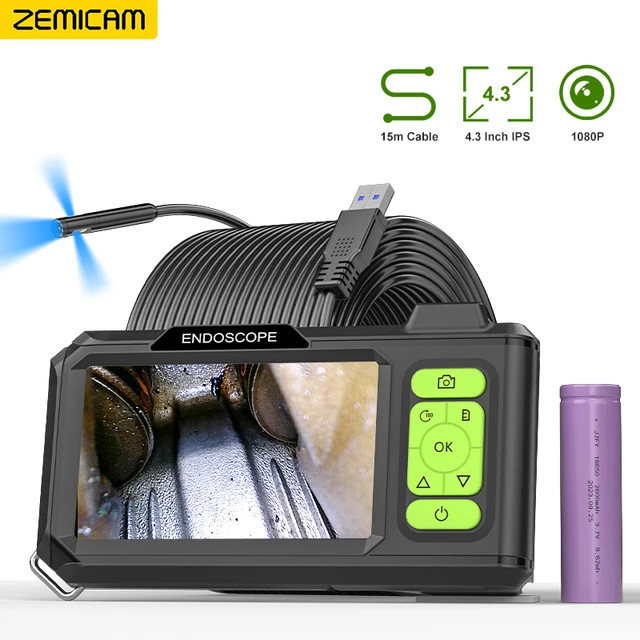 Triple Lens Borescope, 2.0MP Endoscope Camera with 4.3'' Color Screen