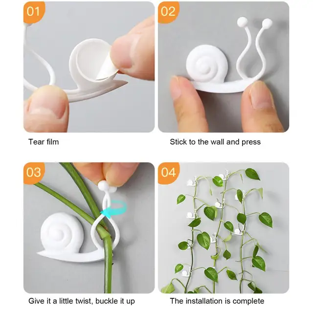 10Db/Beállított Csiga Alakú Szőlő Tartó Klip Egyedi Műanyag Növényi Oltó Szép Növény Rögzített Dekorációhoz - Image 6