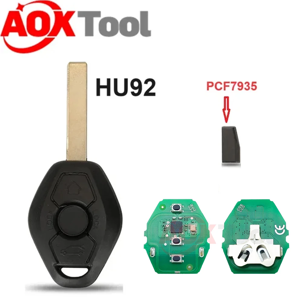 3 Button EWS System Car Remote Key AOKTOOL For BMW E38 E39 E46 X3 X5 Z3 Z4 1/3/5/7 Series 315/433MHz ID44 PCF7935 Chip