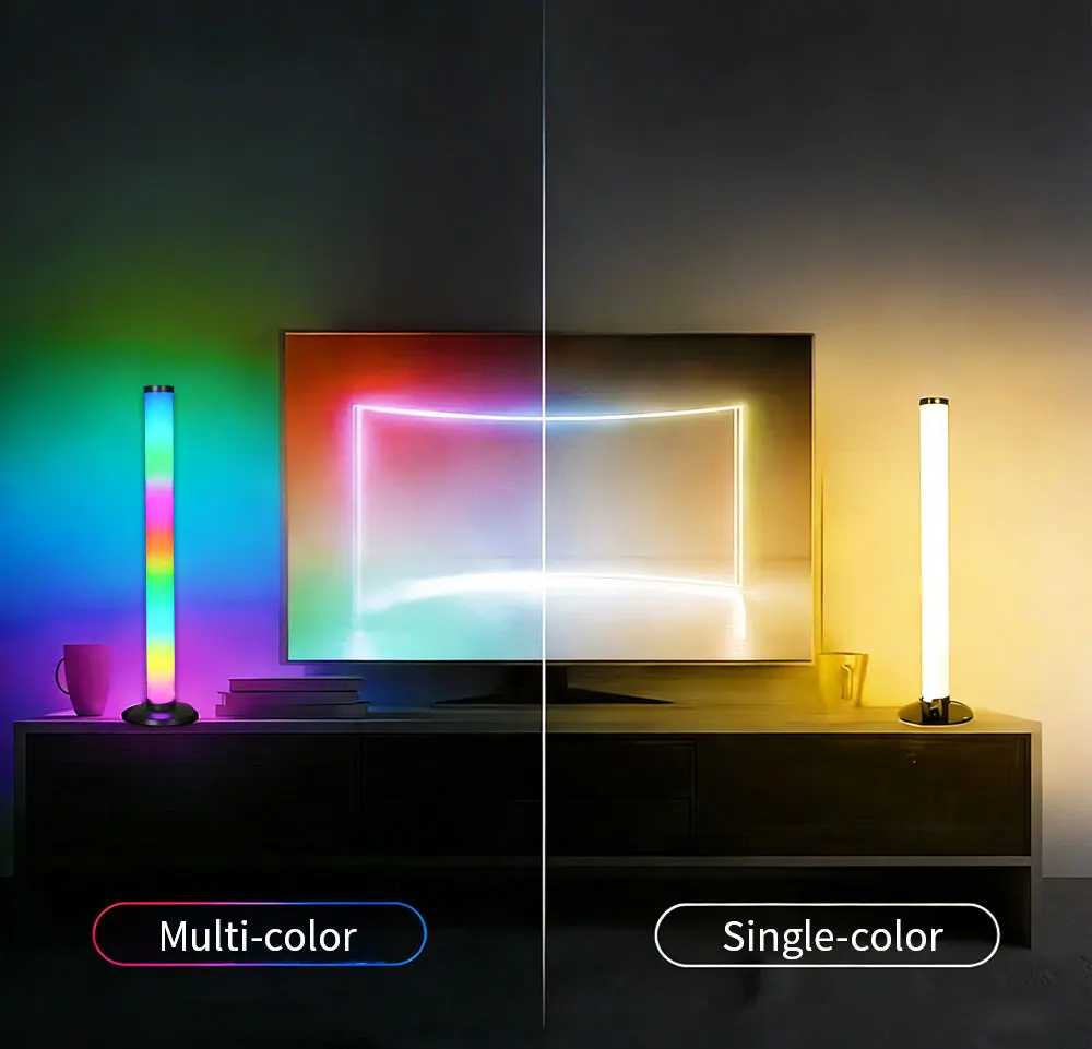 25CM Smart RGB LED Ambient Light Bar USB Powered – Bluetooth App Control, Sound Activated Music Sync Lighting for Gaming PC, Desktop & Party