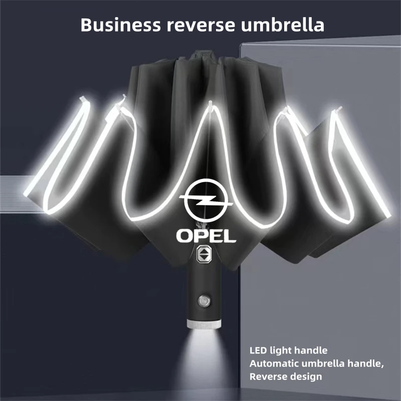 

Automatic Umbrella with Reflective Stripe Reverse Led Light Umbrella For Opel OPC Astra J H G K Insignia Corsa D B E Mokka Vectr