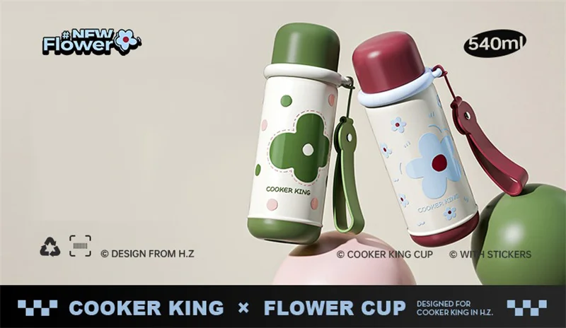 Description Picture 2 of itemCOOKER KING 540ML Insulated Vacuum Flasks 316 Stainless Steel Thermos Cup for Children Students Insulation and Cold Water Bottle