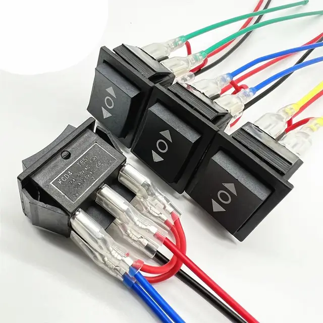 Interruttore Bilanciere DPDT 12V DC - Momentaneo Per Motori, Luci LED Blu, 20A