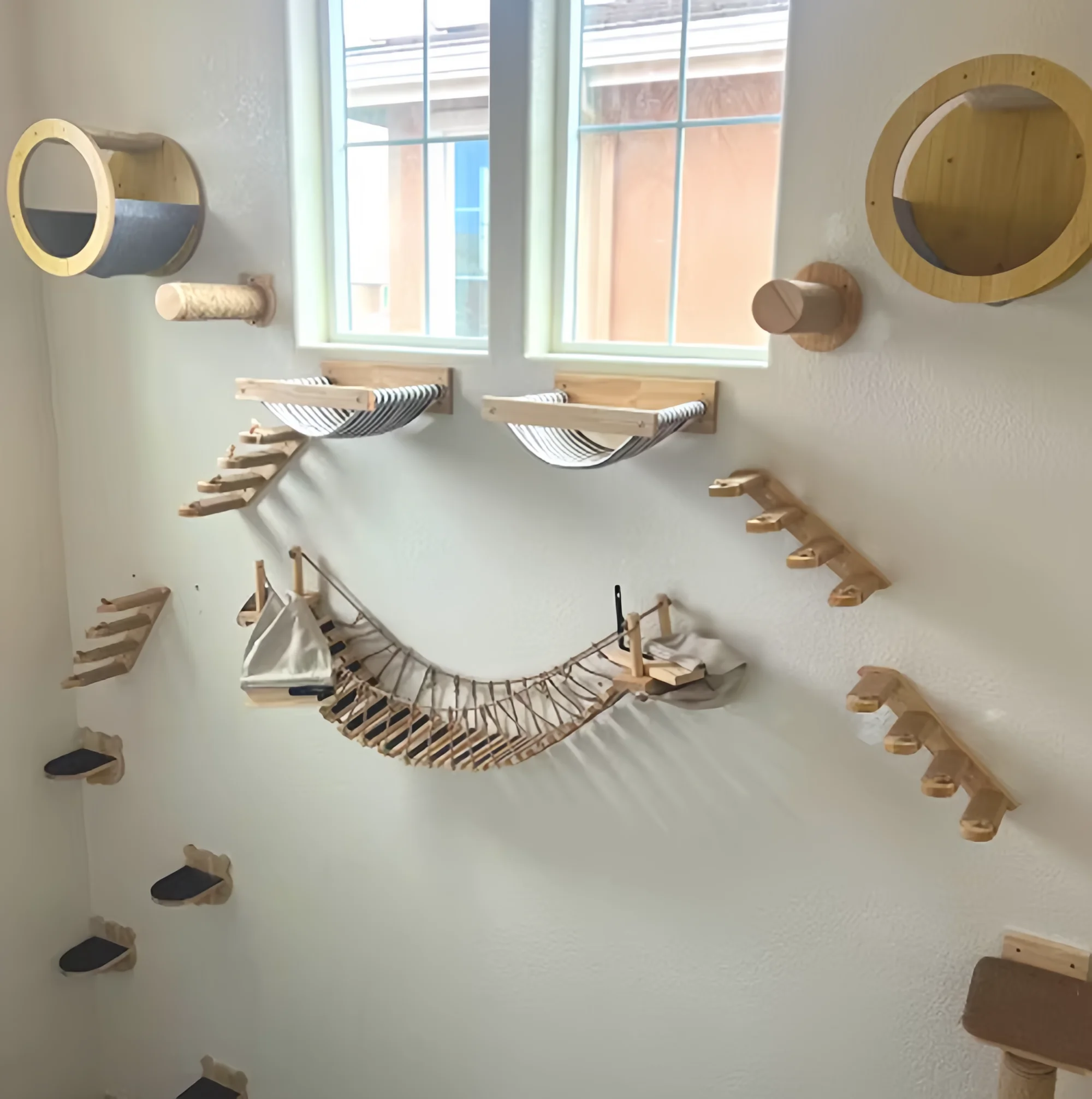 Cat Climbing Frame Sisal Cat Scratching Post Wall Mounted Four Steps Wooden Pedestal Wall Mounted Wall Cat Hutch Cat Climbing Frame Sisal Cat Scratching Post Wall Mounted Four Steps Wooden Pedestal Wall Mounted Wall Cat Hutch