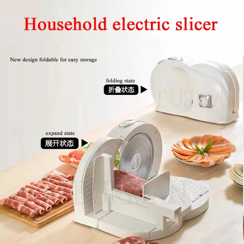 Tagliacarne elettrico affettatrice pieghevole casa agnello rotolo verdura  congelata frutta prosciutto formaggio pane - AliExpress