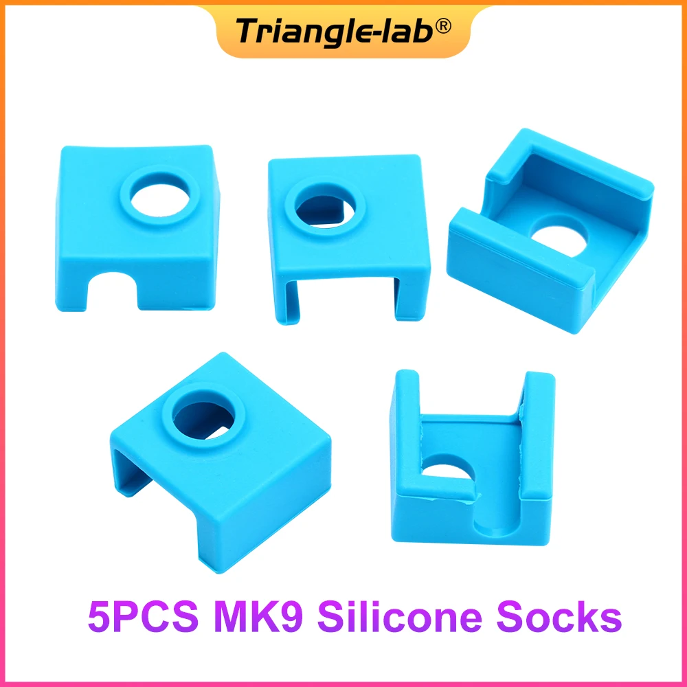 R Trianglelab 5pcs High Quality Cartridge CR10 Heater Block Silicone Socks For MK9 Heater Block For MK9 Hotend I3 CR10 Nozzle