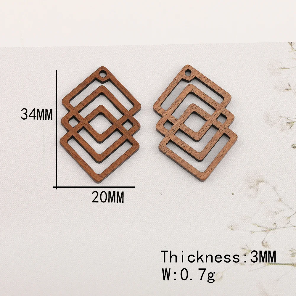 Cordial Design 50Pcs Earrings Pendant/Natural Wood/Geometry Shape/DIY Accessories/Hand Made/Jewelry Findings & Components/Charms - cordial