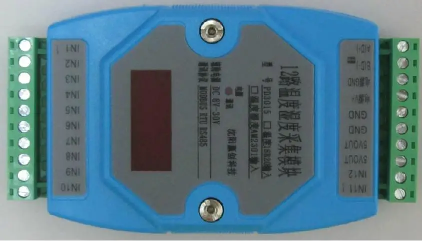 

12 way 18B20 temperature acquisition module AM2301 temperature and humidity collector module patrol table 485