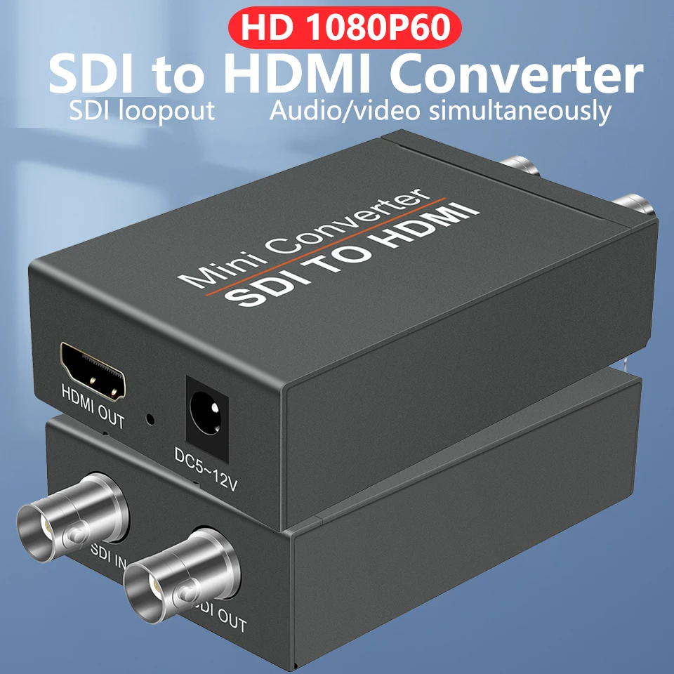 SDI to HDMI Converter Adapter with Loop Out 1080P60hz SD/HD/3G Audio Video for Camera Projector DVR |