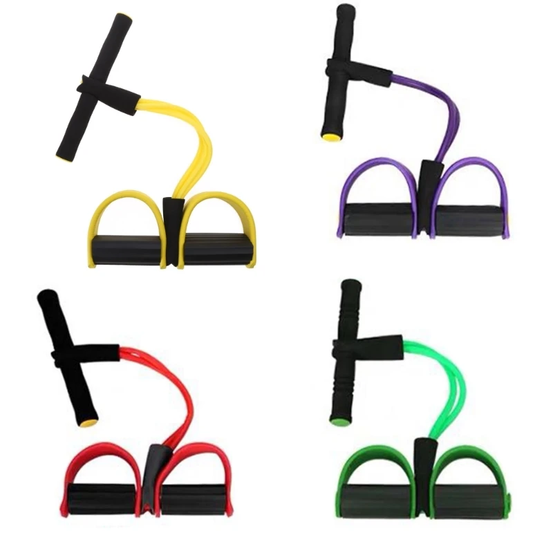 

Tension Rope 2 Tube Puller Pedal Ankle Abdominal Exerciser Fitness Elastic Sit Up Pull Rope Home Gym Training Equipment