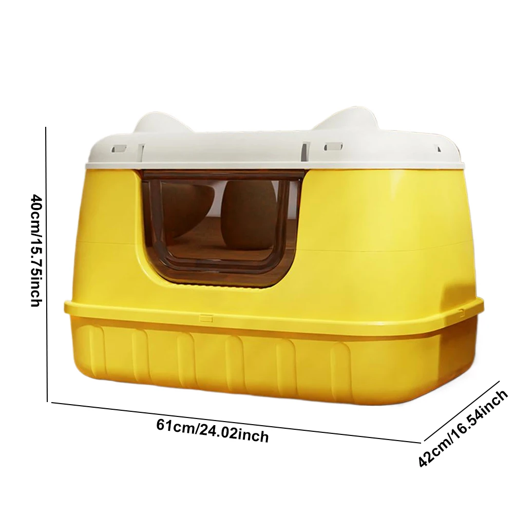 Large Cat Litter Box Enclosed Cat Toilet with Lid Cat Bedpans Kitty Litter Tray for Larger Cat Breeds Or Multiple Cat Households