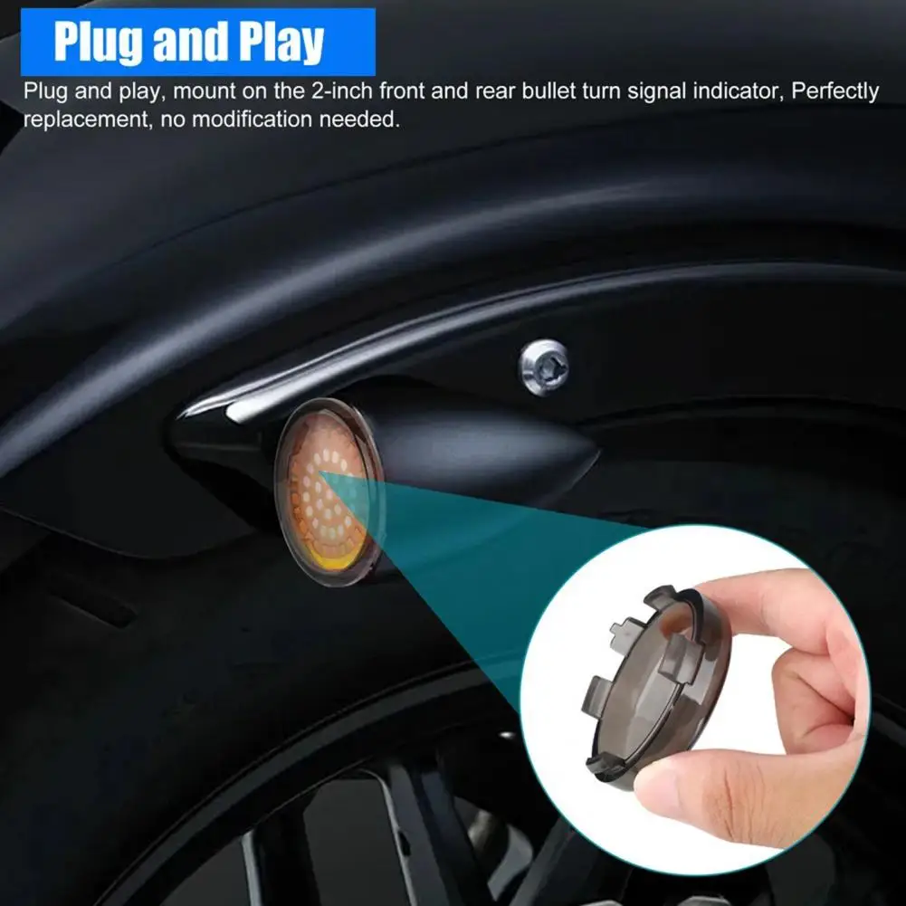 

4Pcs Anti-smoke Turn Signal Light Lens Cover Motorcycle Lampshade ABS Light Cover for Harley-Davidson