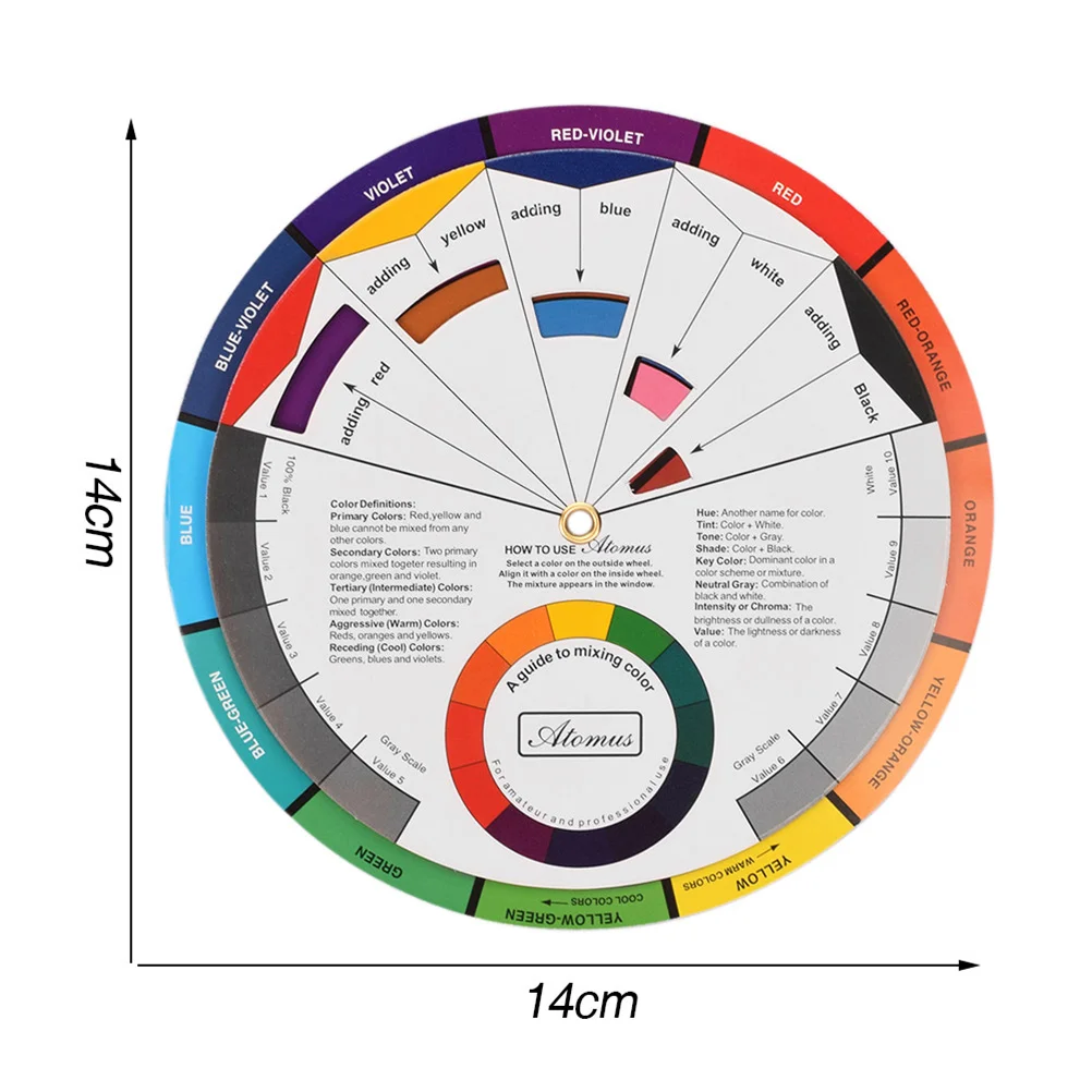 Professional Coloring Matching Guide Color Wheel Colors Mixing Chart Paper  Card Three-tier Design For Blending Tool 9.25 inch - AliExpress