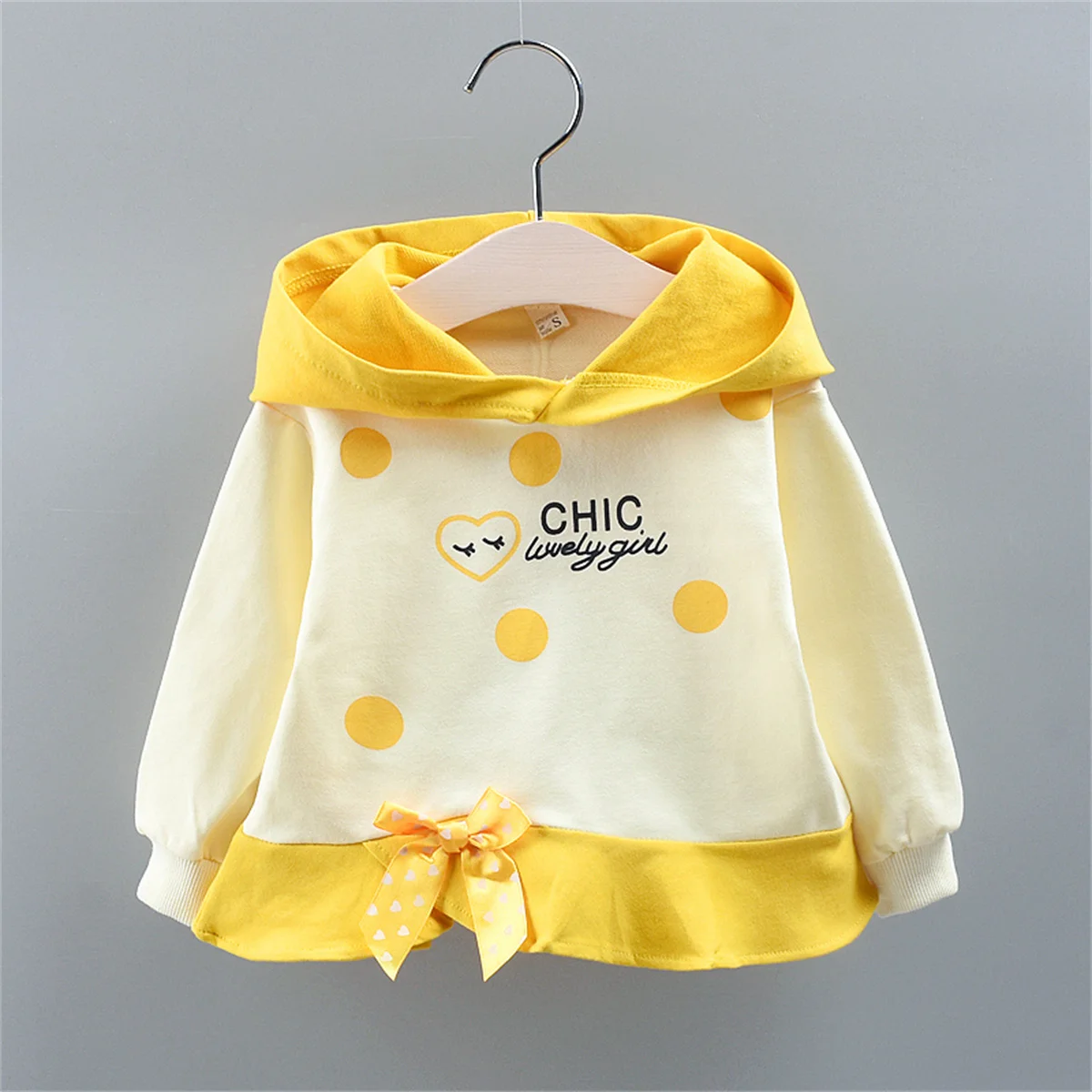 Spring and Autumn Children's Girl Baby Dot Print Sweatshirt Long Sleeve Top Children's T-shirt Clothing Sweatshirt