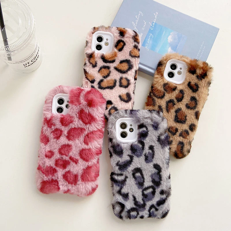 Plush Mobile Phone Case For Iphone 11 12 Pro Max Shell Shockproof Iphone 7 Case 8 Plus X Xs Xr Cute Girl Winter Smartphone Cover Aliexpress
