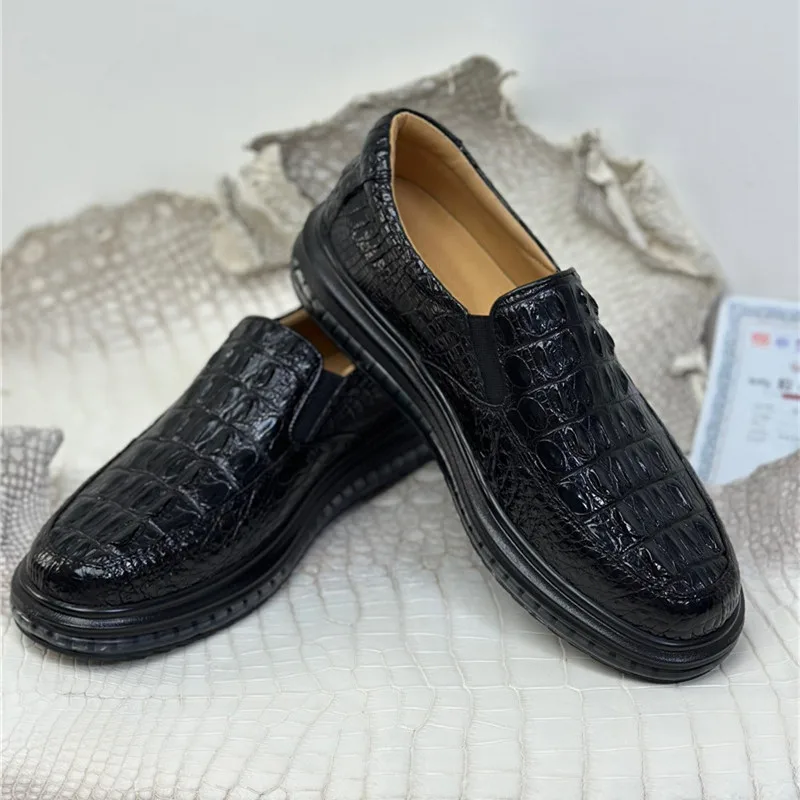 Piel Genuina Mocasines Hombre Piel De Cocodrilo Mocasines
