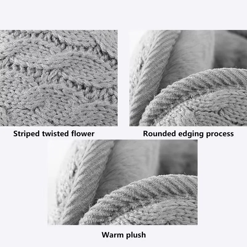 Unisex Warm Knit Earmuffs Ventilated Warmer Softer Comfortable Skin-friendly Fuzzy Liner Multiple Colors Cycling