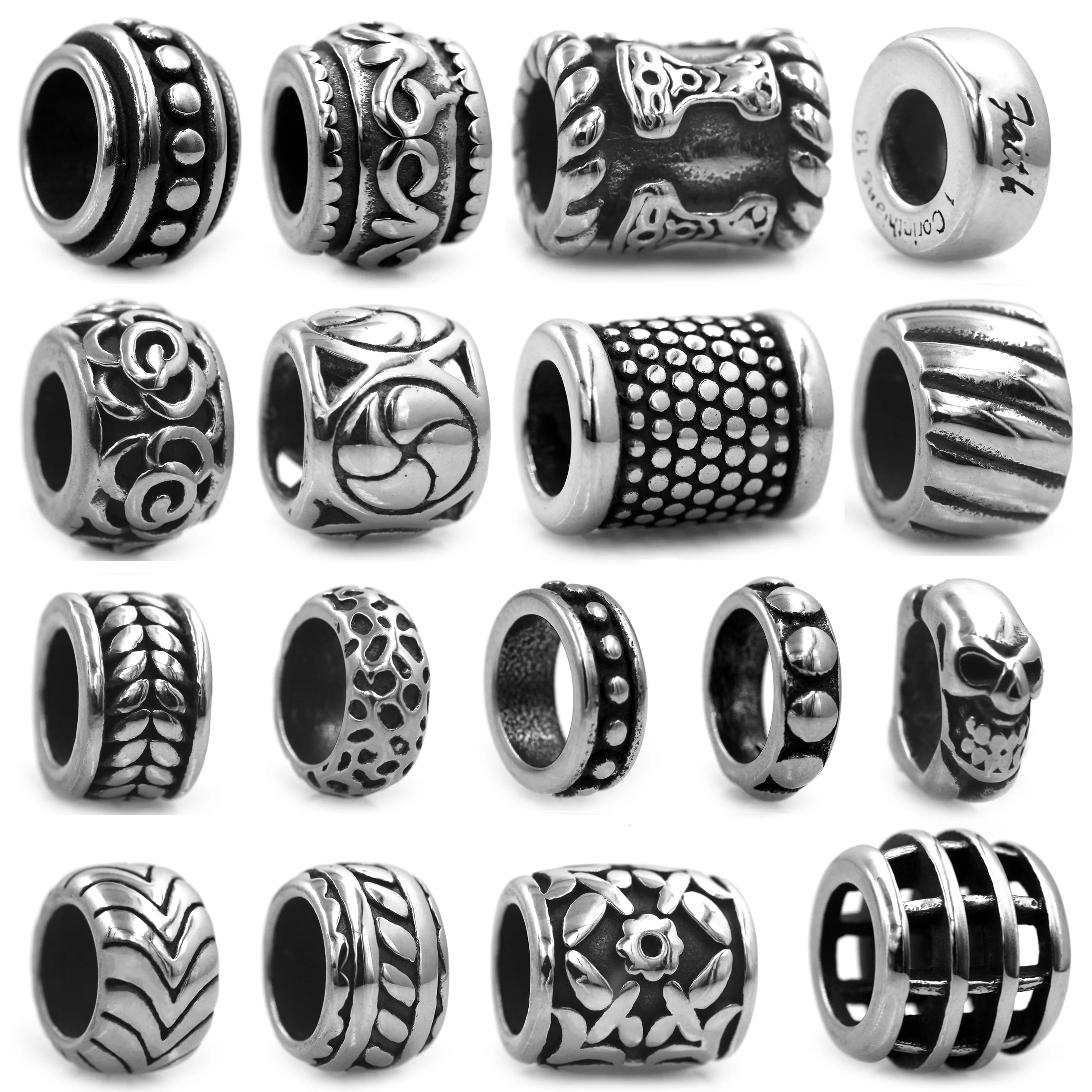 Perles en acier inoxydable perforées en acier massif bijoux accessoire perles - Chine Perles et perles prix