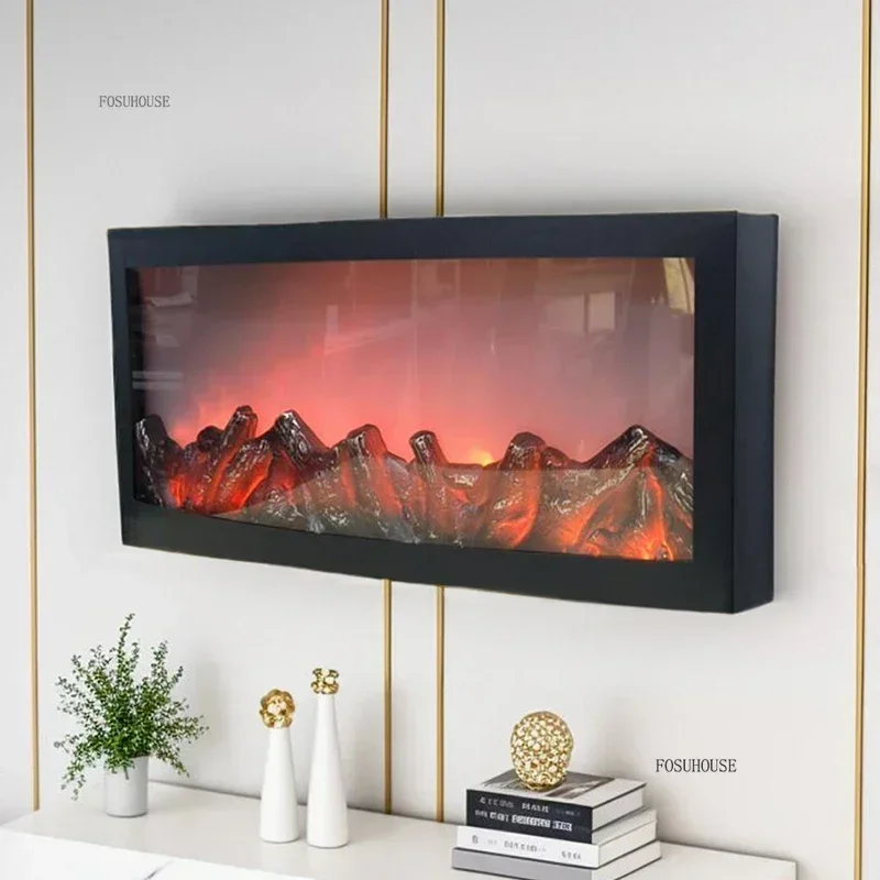 เตาผิงดีไซน์สร้างสรรค์ ของตกแต่งบ้านสไตล์โมเดิร์น โคมไฟเปลวไฟติดผนัง สำหรับโรงแรม ไฟ LED เลียนแบบเปลวไฟ เตาผิง B 1